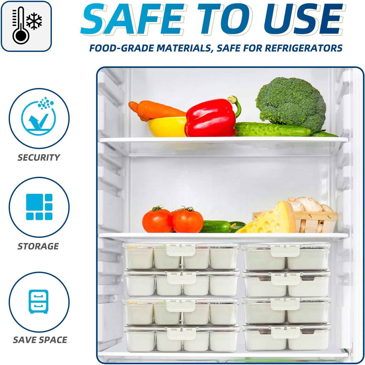 Air-Tight Snackle Box Container –Divided Serving Tray with Lid & Handle–Clear Sn