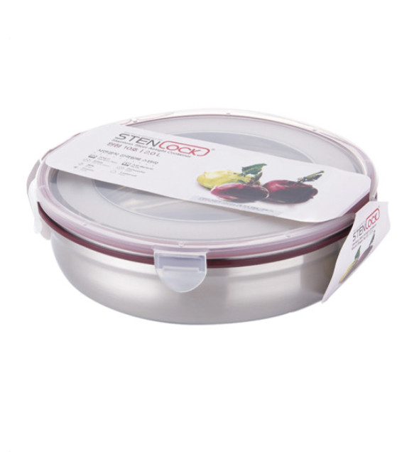 STENLOCK Classic Stainless Steel Side lunch Box 2000ml Circle NO 10