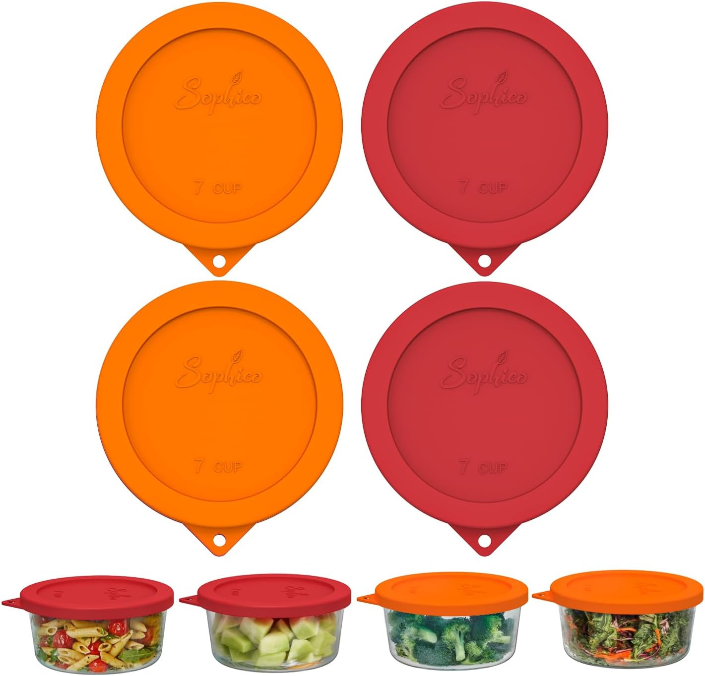 1 Cup round Silicone Storage Cover Lids Replacement for Anchor Hocking and Pyrex