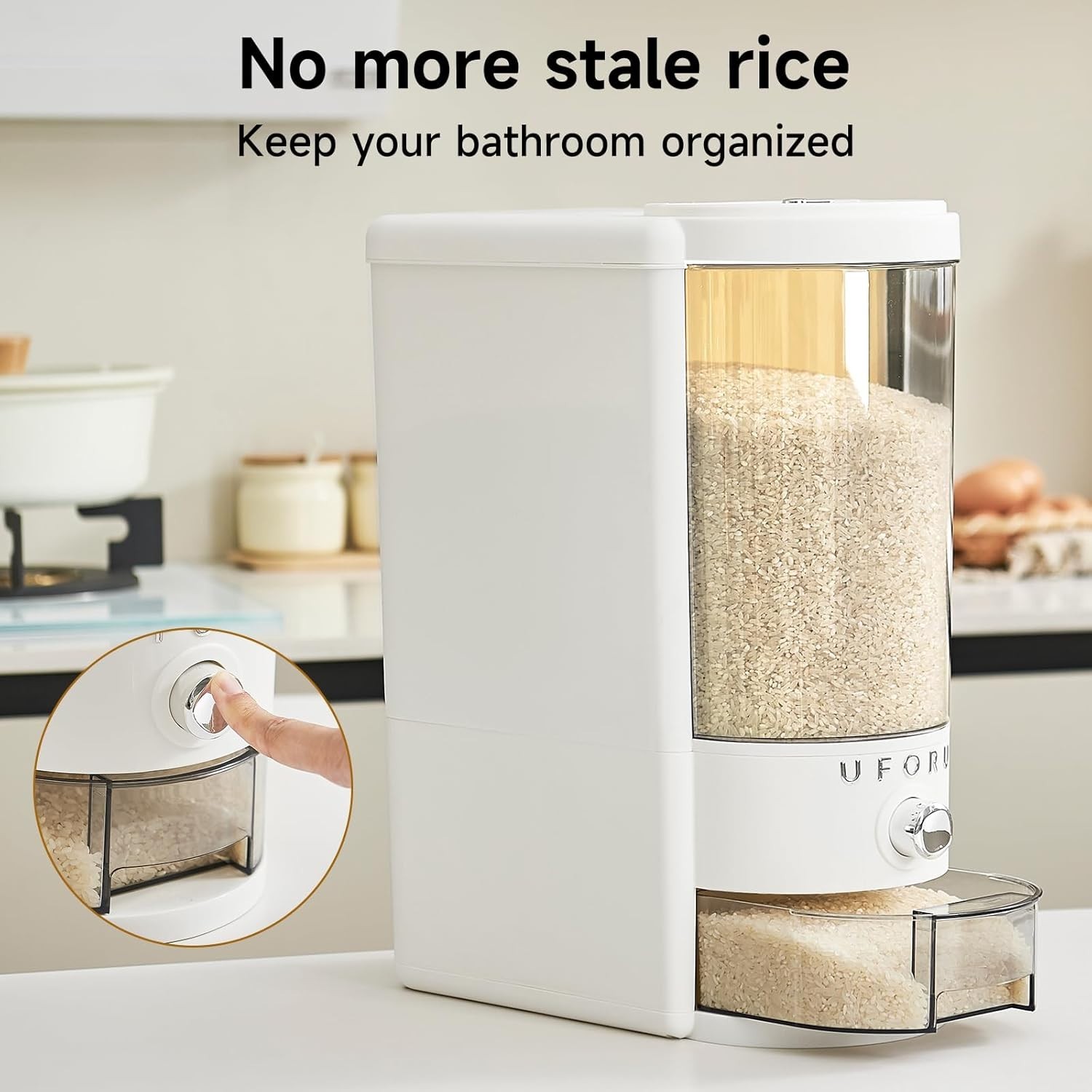 Durable 20 lbs Rice Holder – Airtight, BPA-Free Design for Pantry Organization