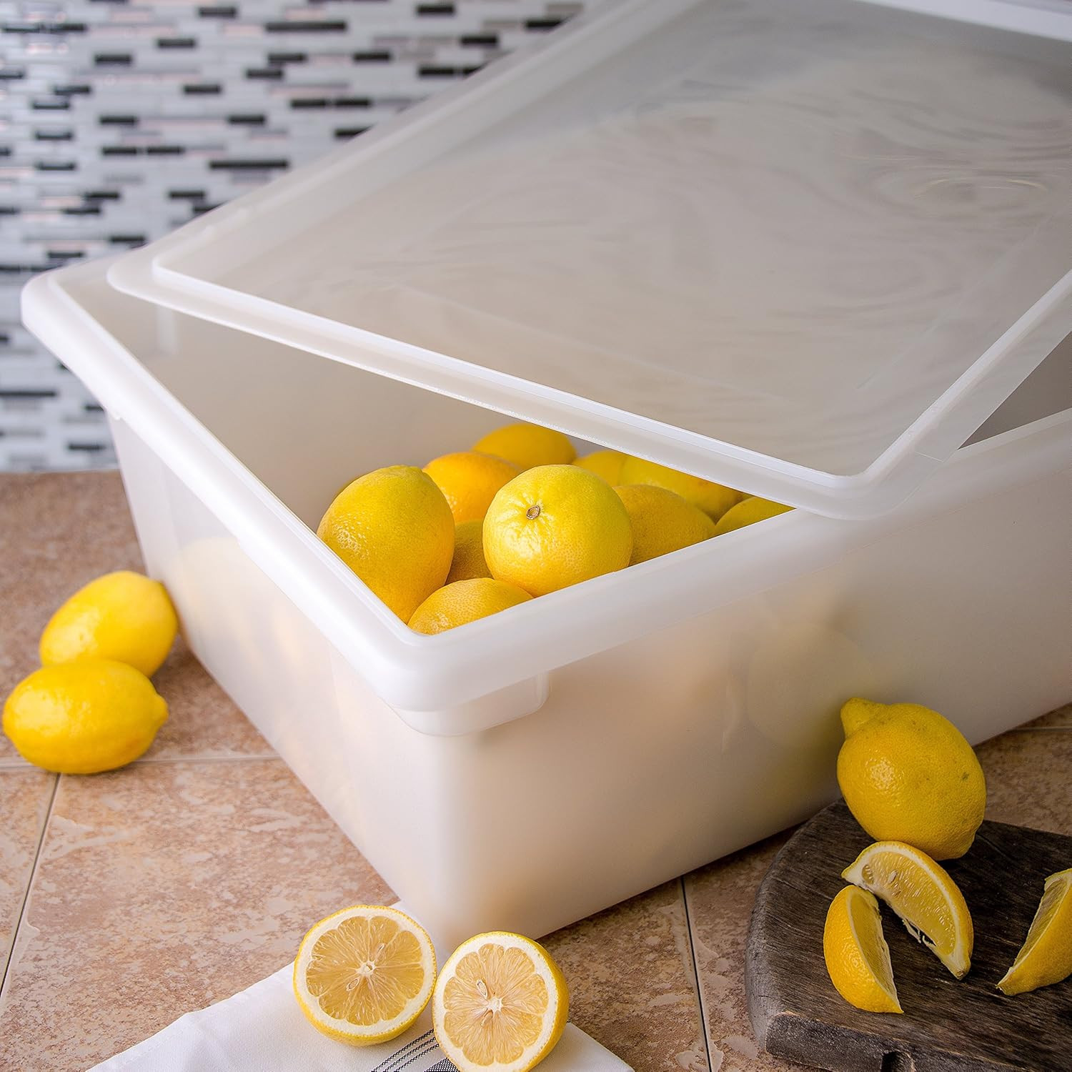 Storplus 12.5 Gallon Stackable Food Storage Containers – Pack of 4, White