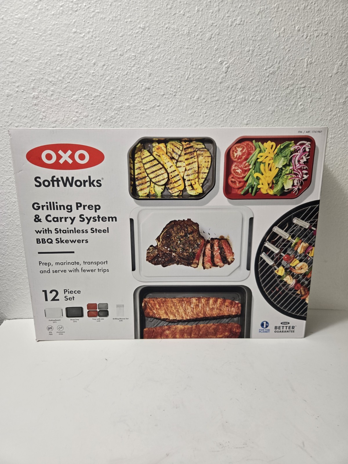 OXO SoftWorks Grilling Prep & Carry System – Red and Gray
