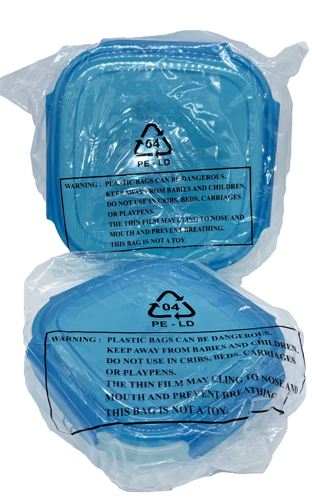 Lock & Lock Divided Food Storage Containers Set of 2 Blue BPA-Free New Sealed