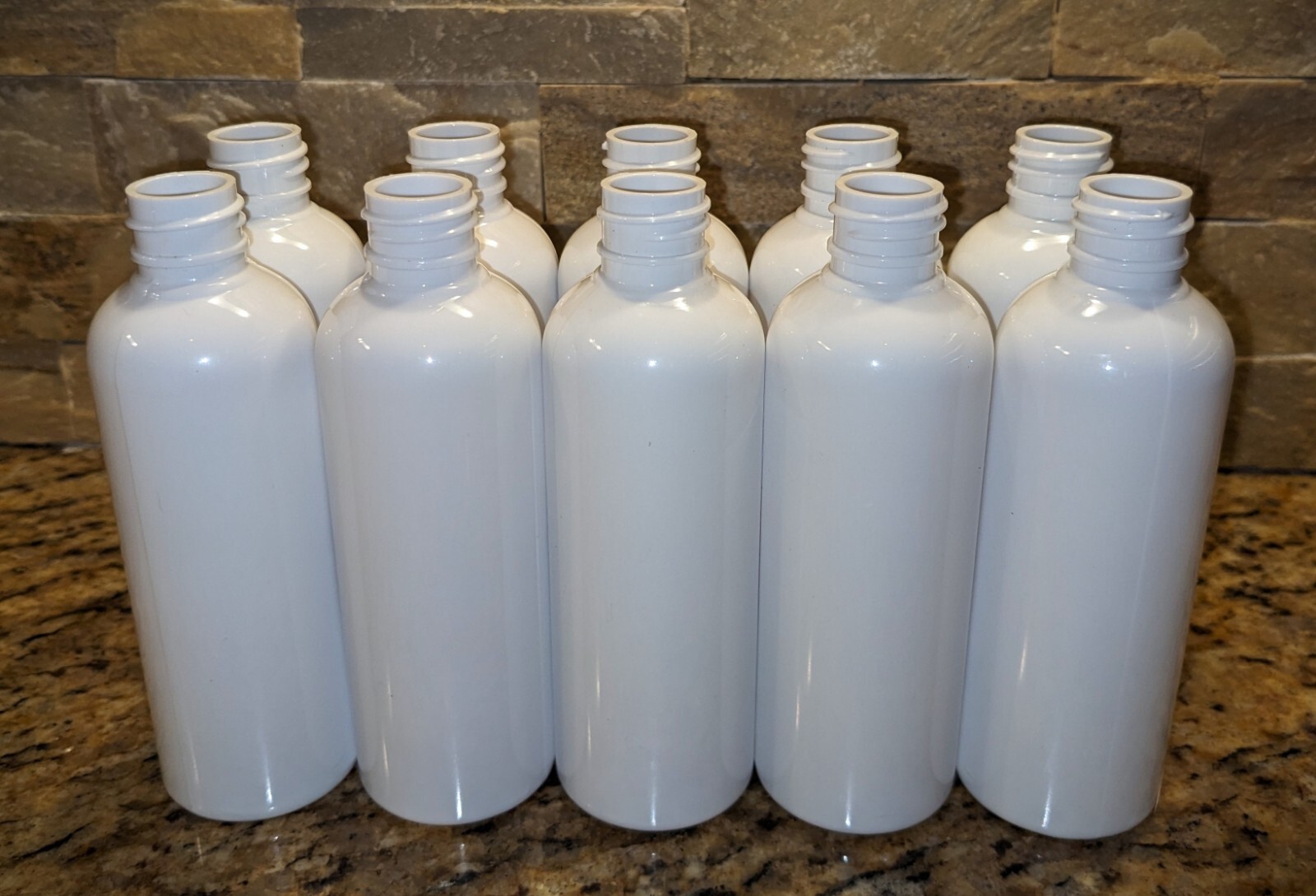 4 oz. White Cosmo Round PET Plastic Bottles Lot Empty – 20/410 Neck Finish