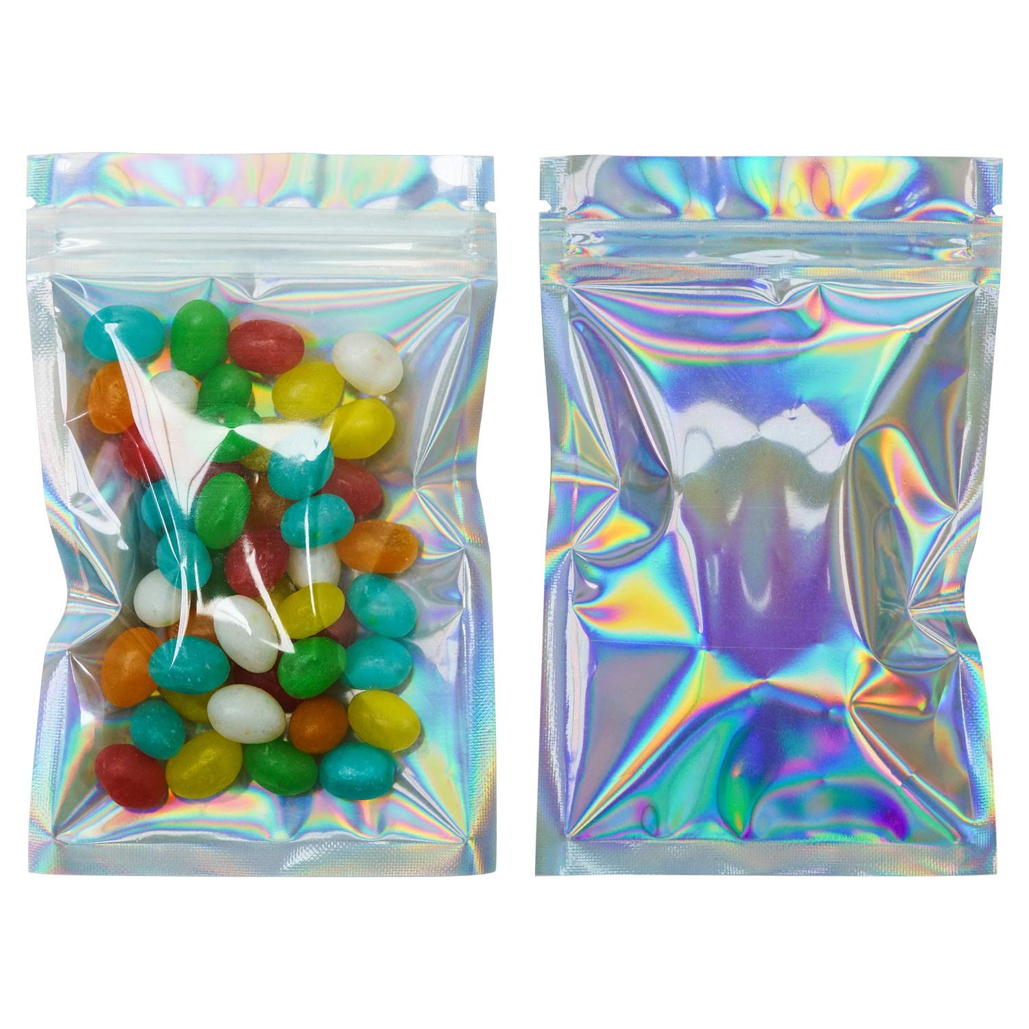 100 Pieces Smell Proof Bags – 3×5 Inches Resealable Mylar Bags Clear Food Can…