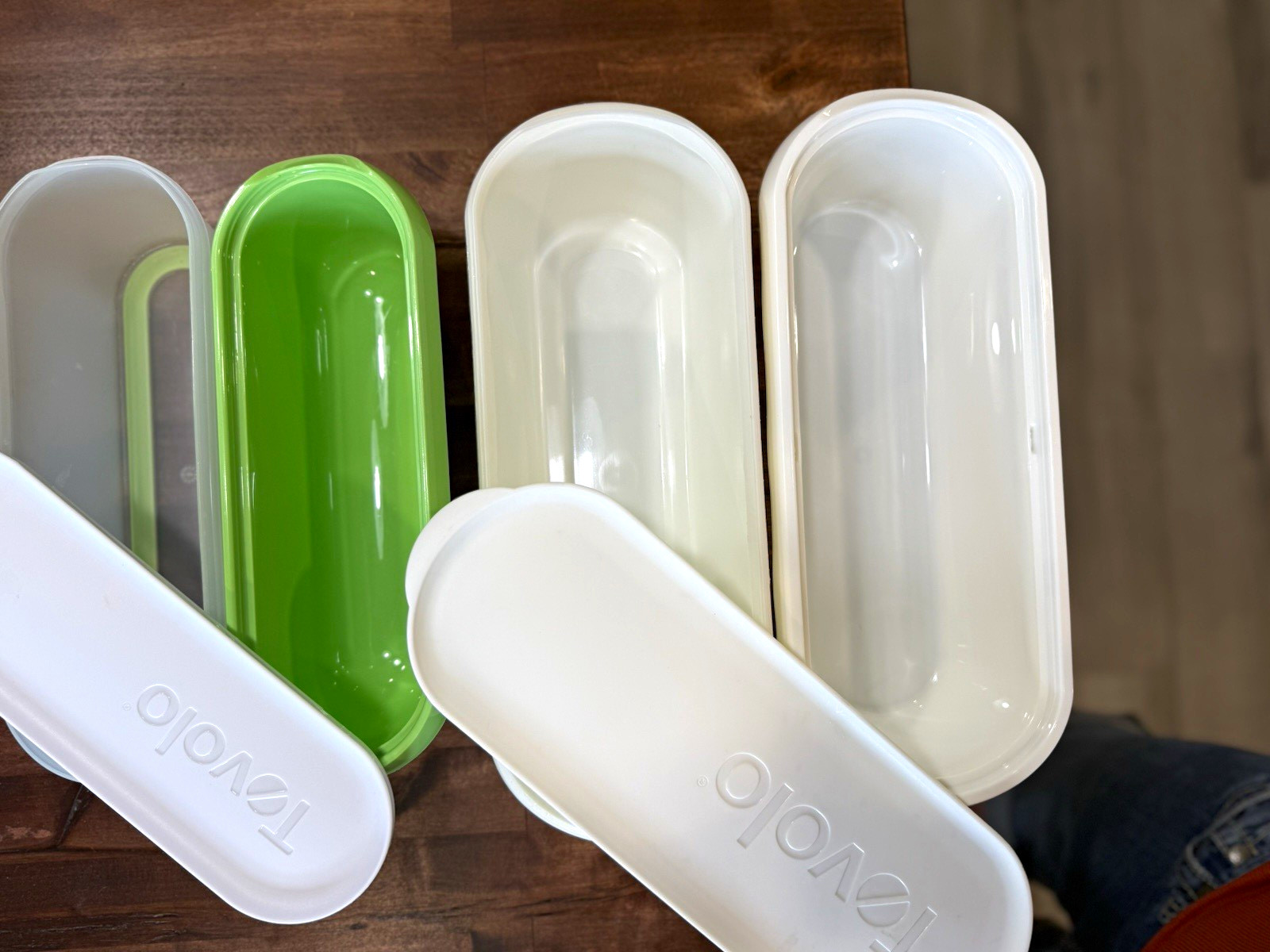SET 2 Tovolo Food Storage Container Lids Green White 1 & 2 qt BPA Free fresh Veg
