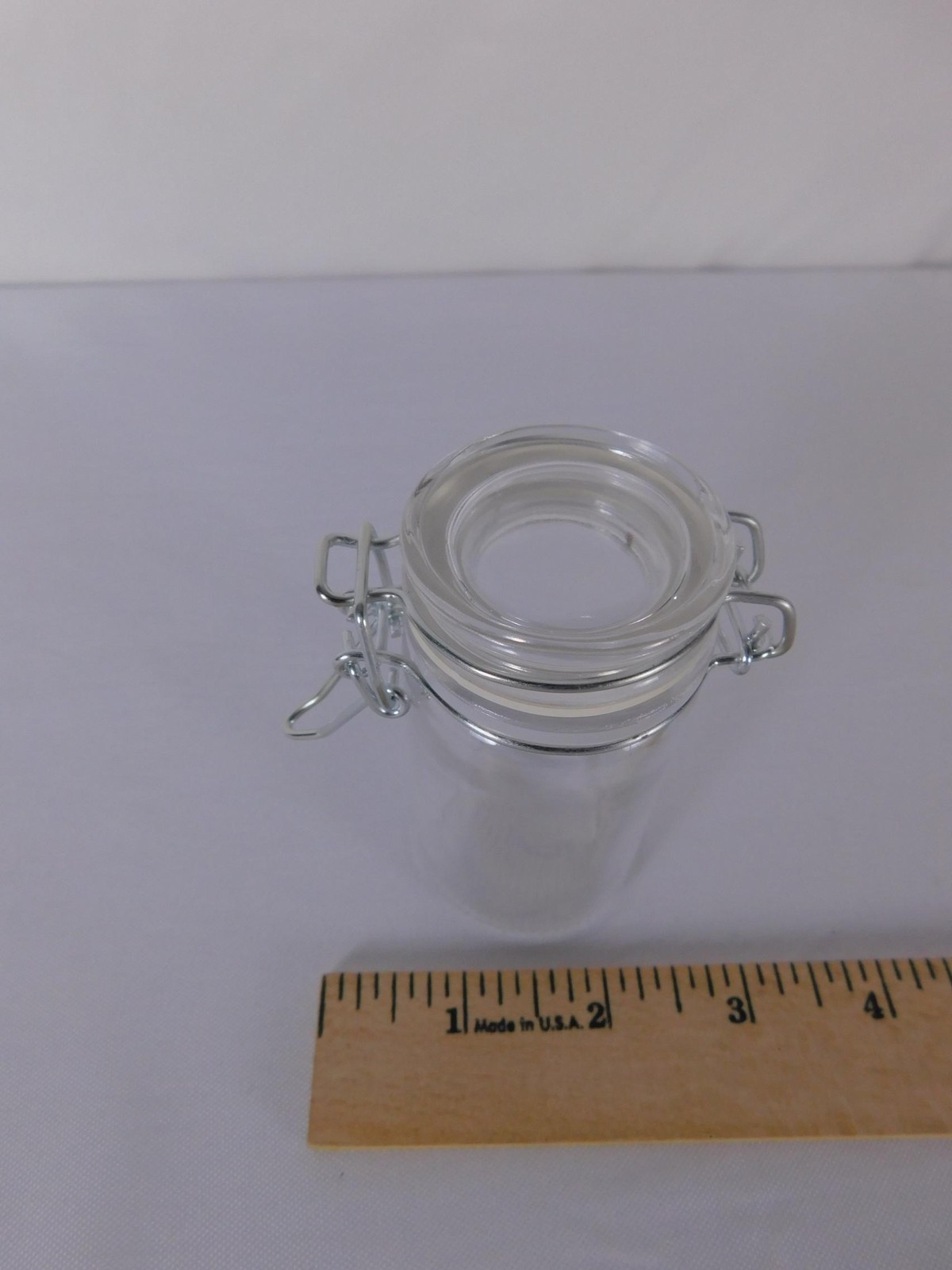 Clear Glass Airtight Storage Jar With Snap Lid 7 Oz Cylinder Reusable Modern