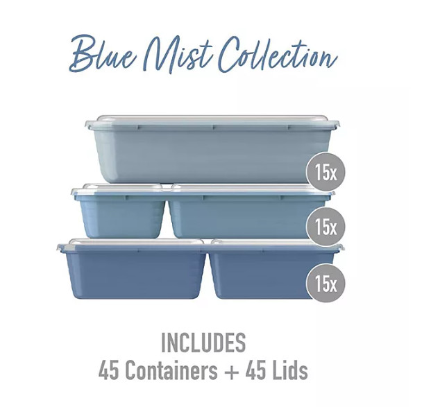 Bentgo Prep 90 Piece Meal Prep Set (Blue Mist Collection)