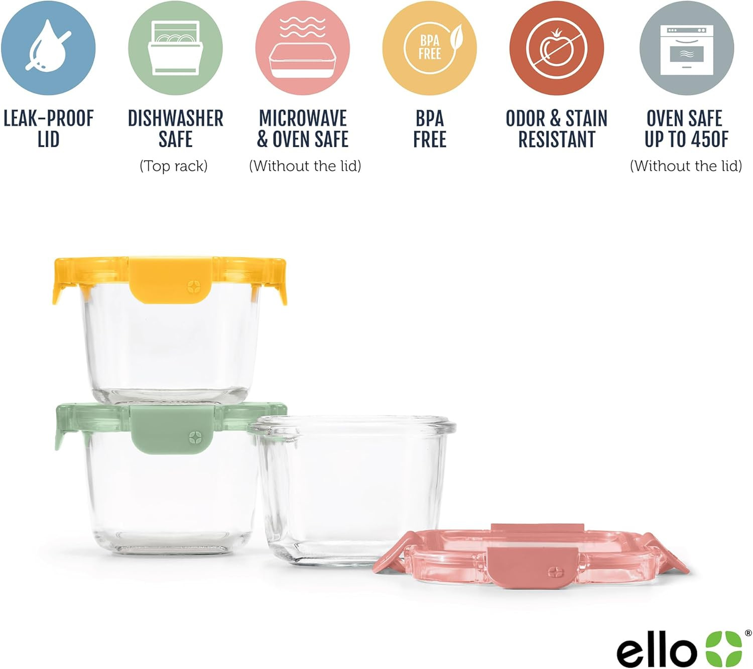 Color Lock Glass Meal Prep Sets Leak-Proof Glass Food Storage Containers with Ai