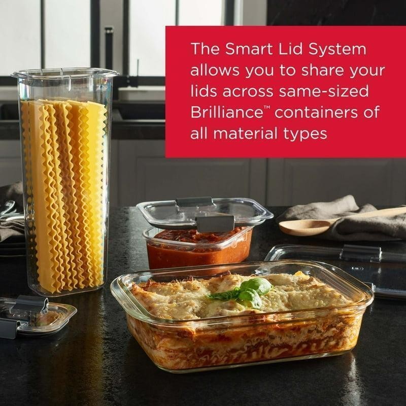 Glass Food Storage Containers 4.7 cup 2-Pack Airtight Leak-proof BPA Free New