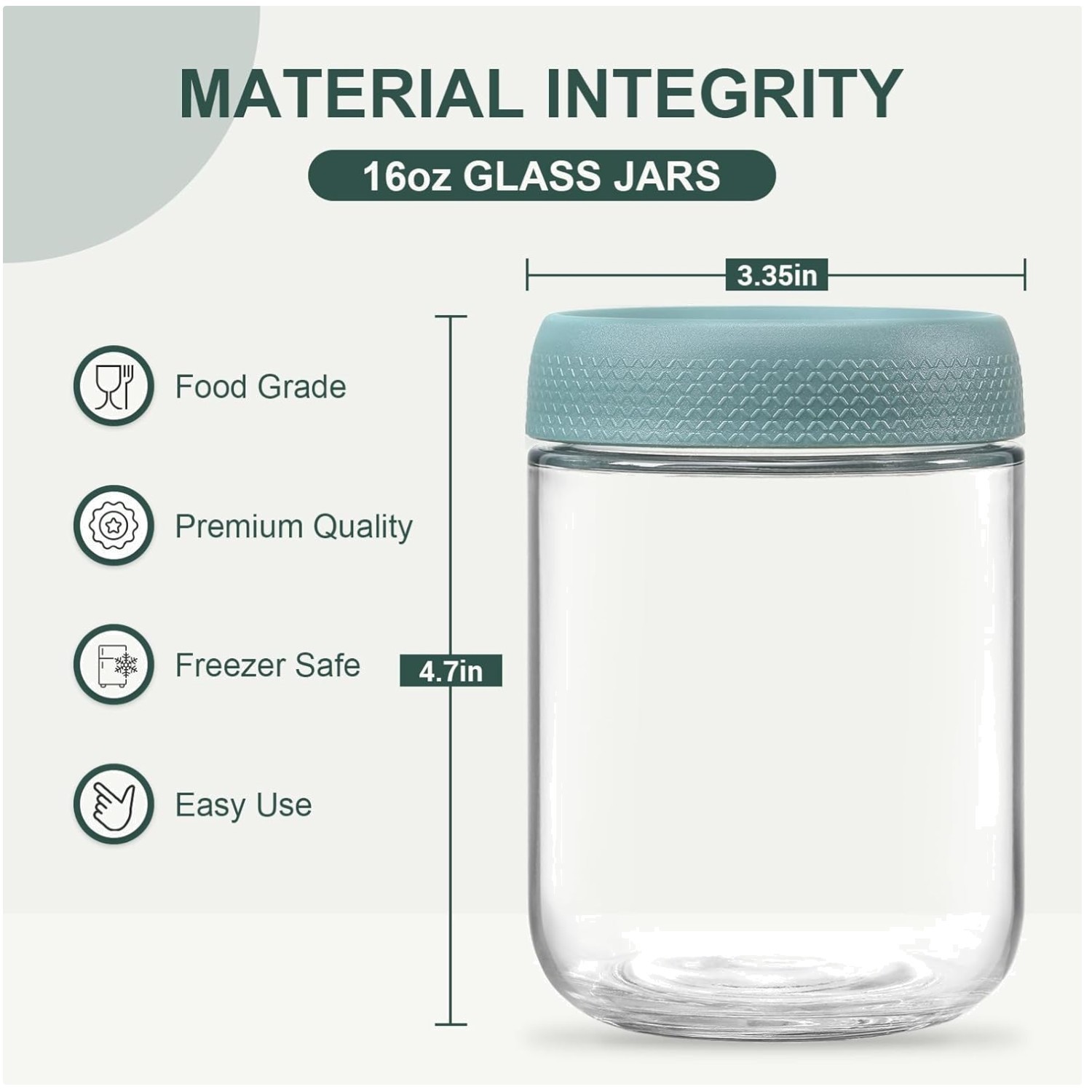 Versatile Glass Yogurt Containers, 16oz – Pack of 6