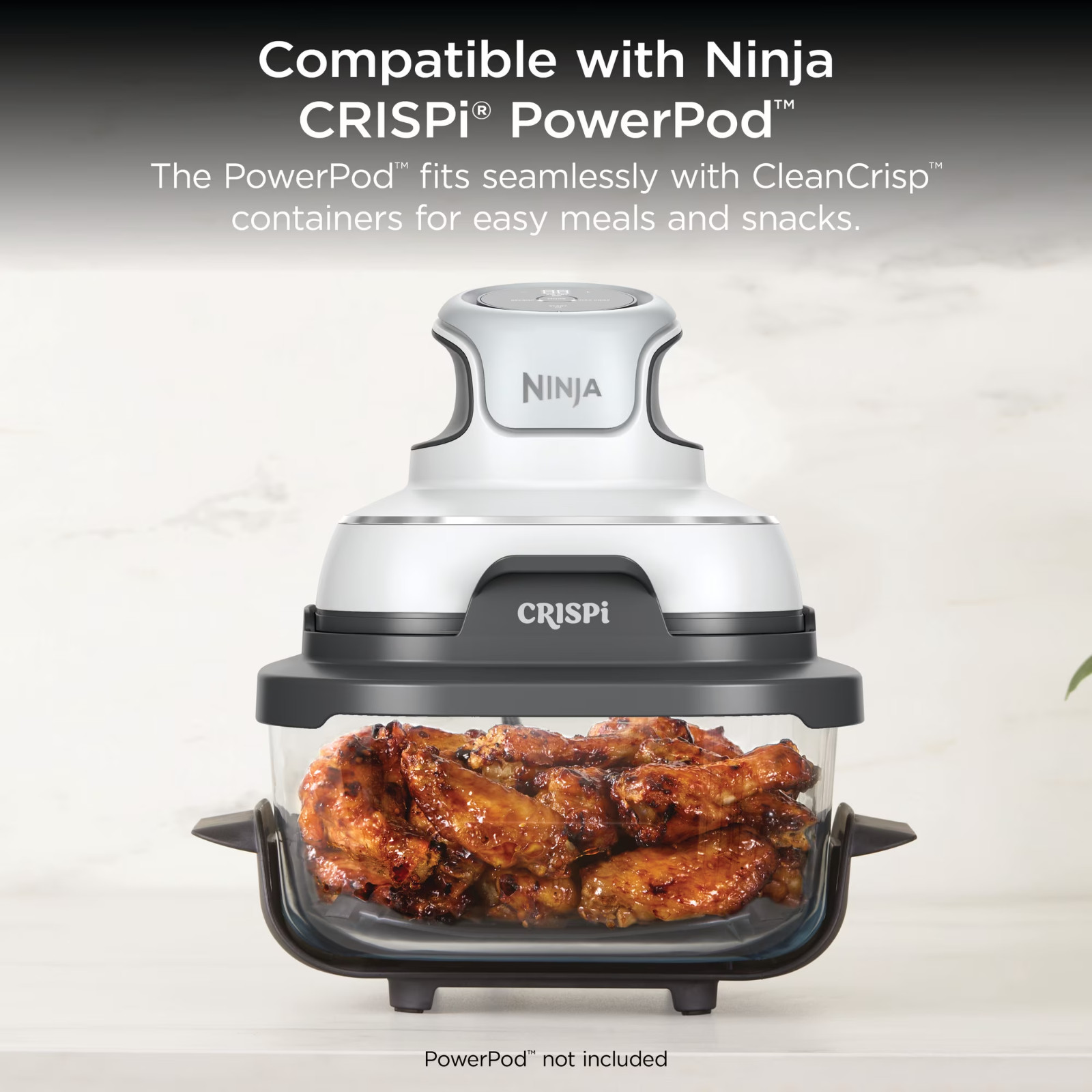 4-Qt CleanCrisp Glassware Container, Compatible with Ninja Crispi Portable Cooki