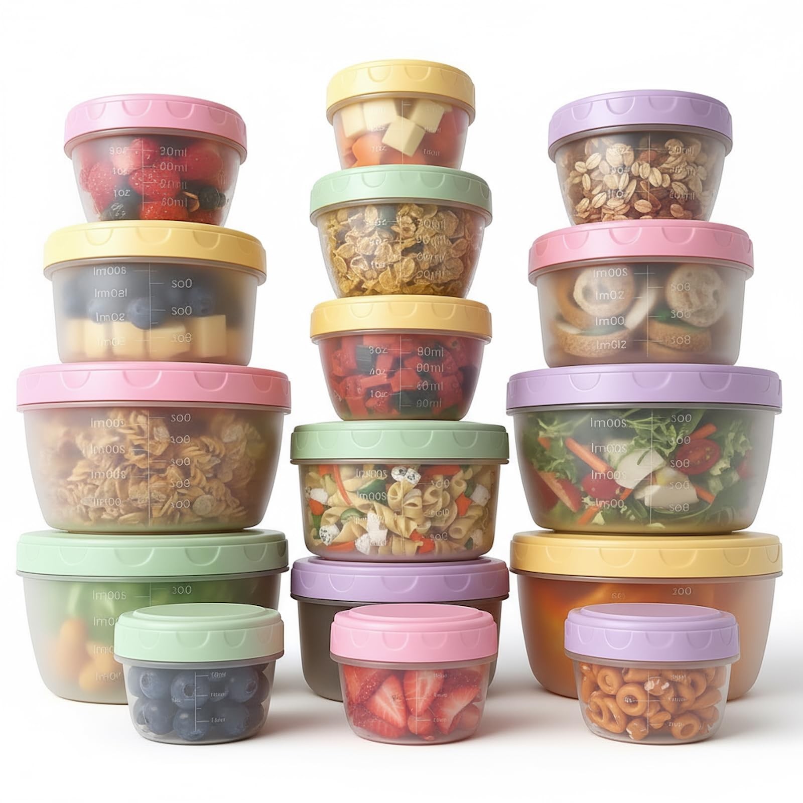 16 Piece Food Storage Containers with Lids (1Oz-45Oz), Leakproof BPA-Free Bow…