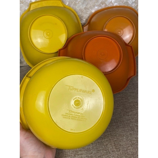 Orange Harvest Colors Tupperware Mixing Serving Bowls 4 Pc. Replacements No Lid