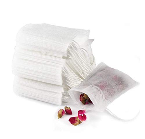 LTKJ 100-pack Cotton Tea Filter Bags Coffee with Drawstring for White