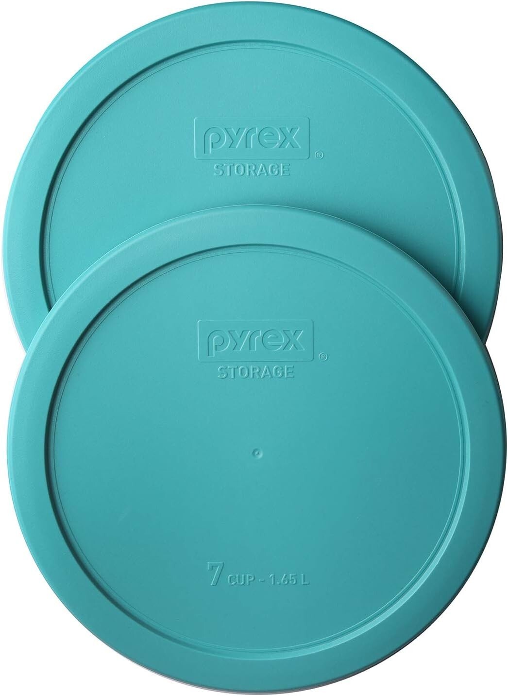 7-Cup Turquoise Plastic Food Storage Lids – 2 Pack, Microwave & Dishwasher Safe