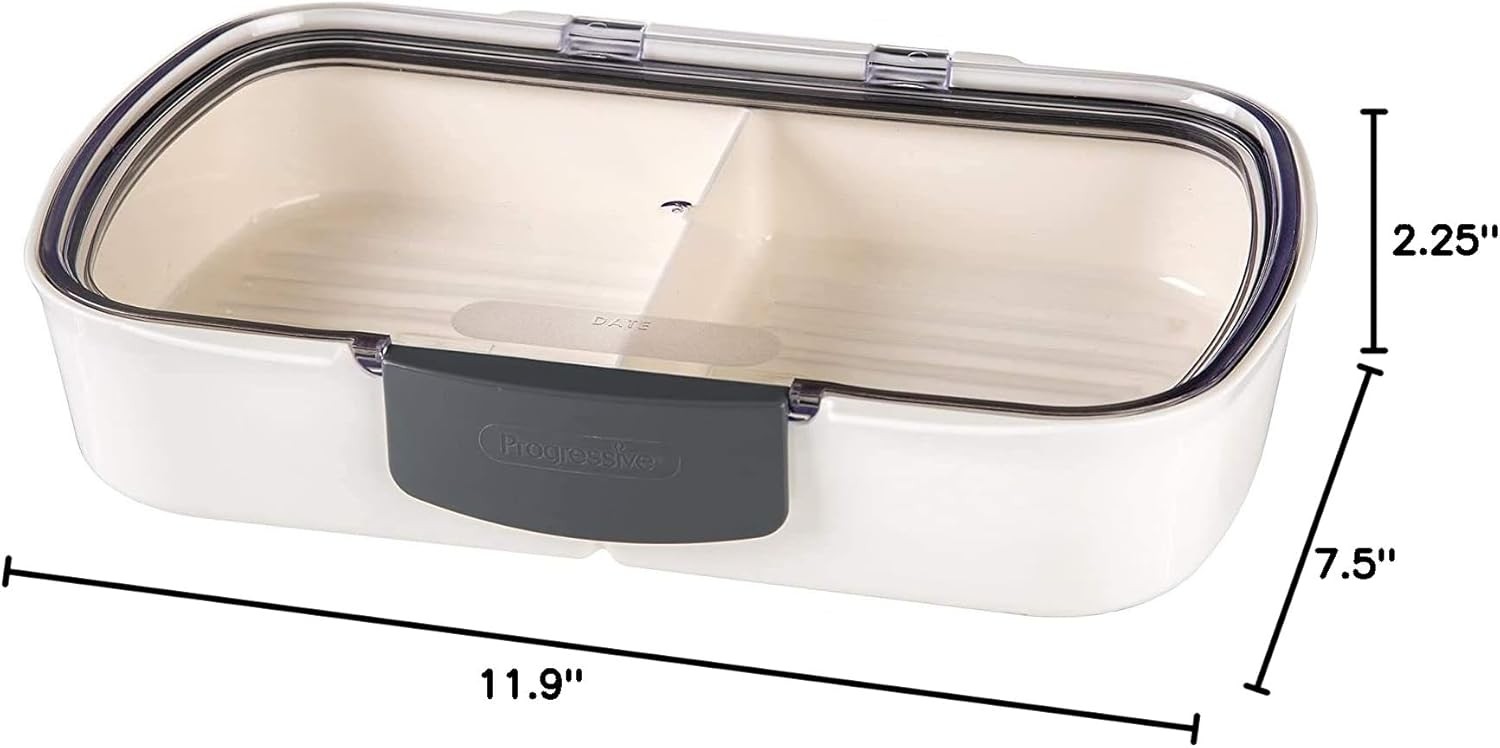 Split Deli Food Storage Container with Air-Tight Silicone Seal and Dry Erase