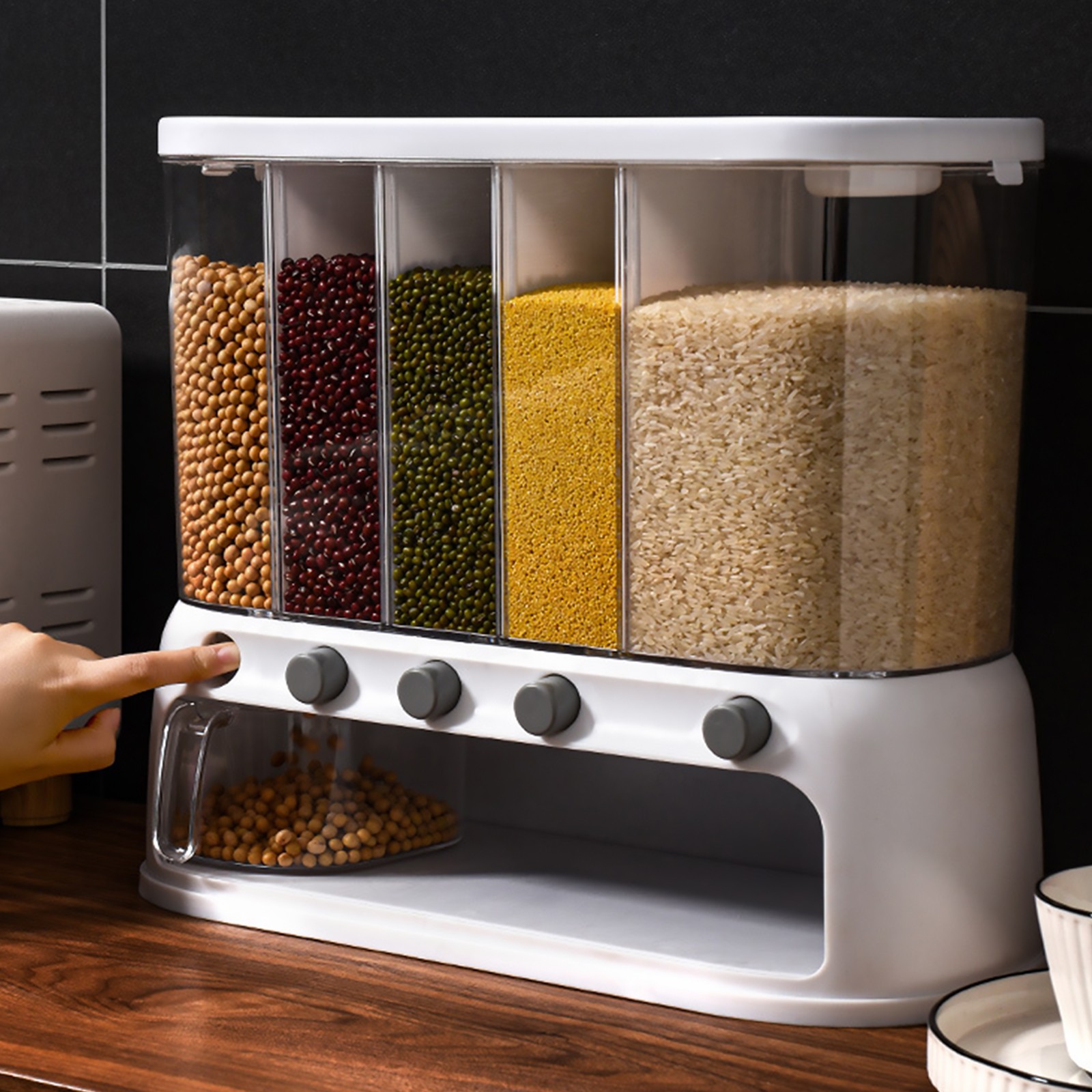 12L Rice Container Moisture Proof Multifunctional With Lid for Kitchen Household