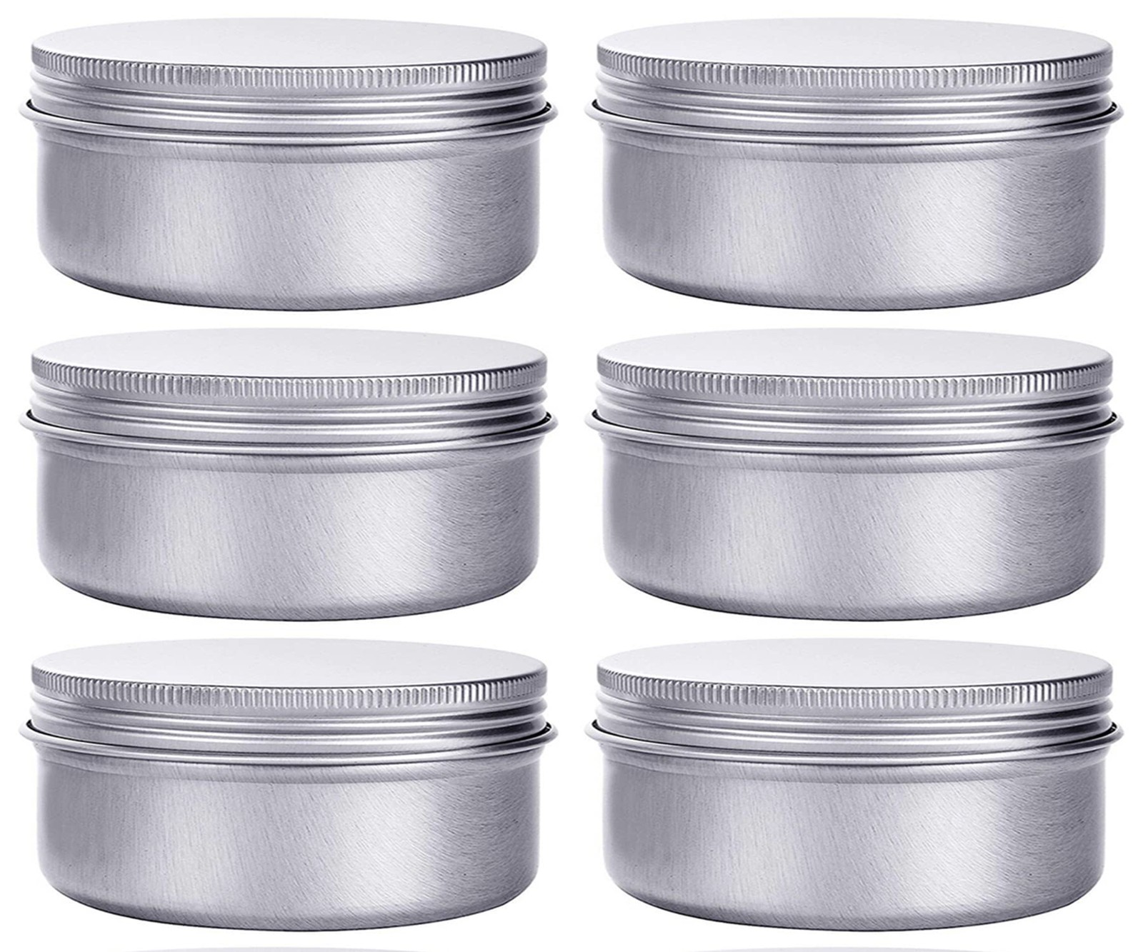 6 Ounce Aluminum Cans 180 Ml Screw Lid Metal Storage Tins Containers For Storing