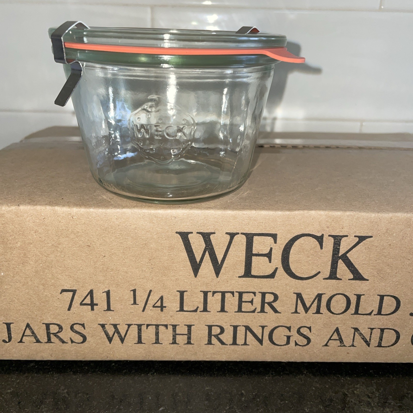 NIB! Set/6 WECK 12.5 oz Glass Canning Jars (type 741)