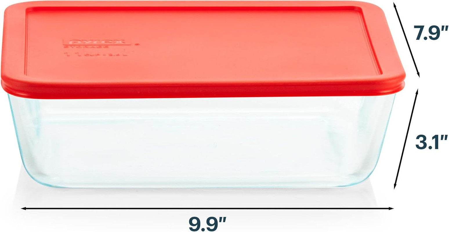 Pyrex Simply Store Glass Food Storage Container, Snug Fit Non-Toxic Plastic Bpa-