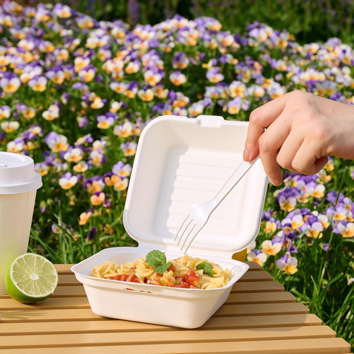 Clamshell Take Out Food Containers, [6 * 6″ 200-Pack] To Go Containers Dispos…