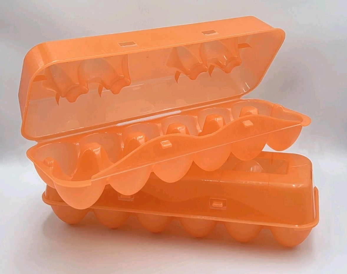 Lot Of 2 Tuff Stuff Reusable Plastic Jumbo Duck Turkey Egg Cartons BPA Free