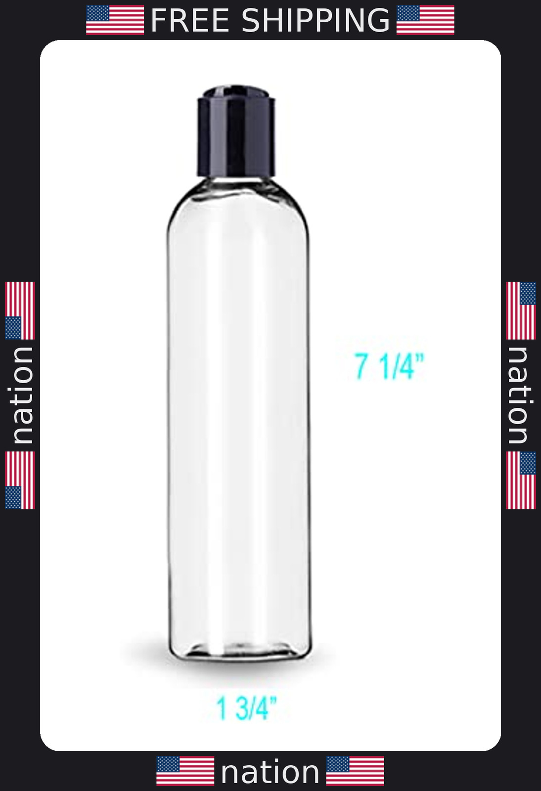 6 Pack of 8 oz Clear Plastic Bottles with Caps – Perfect for Shampoo & Lotion
