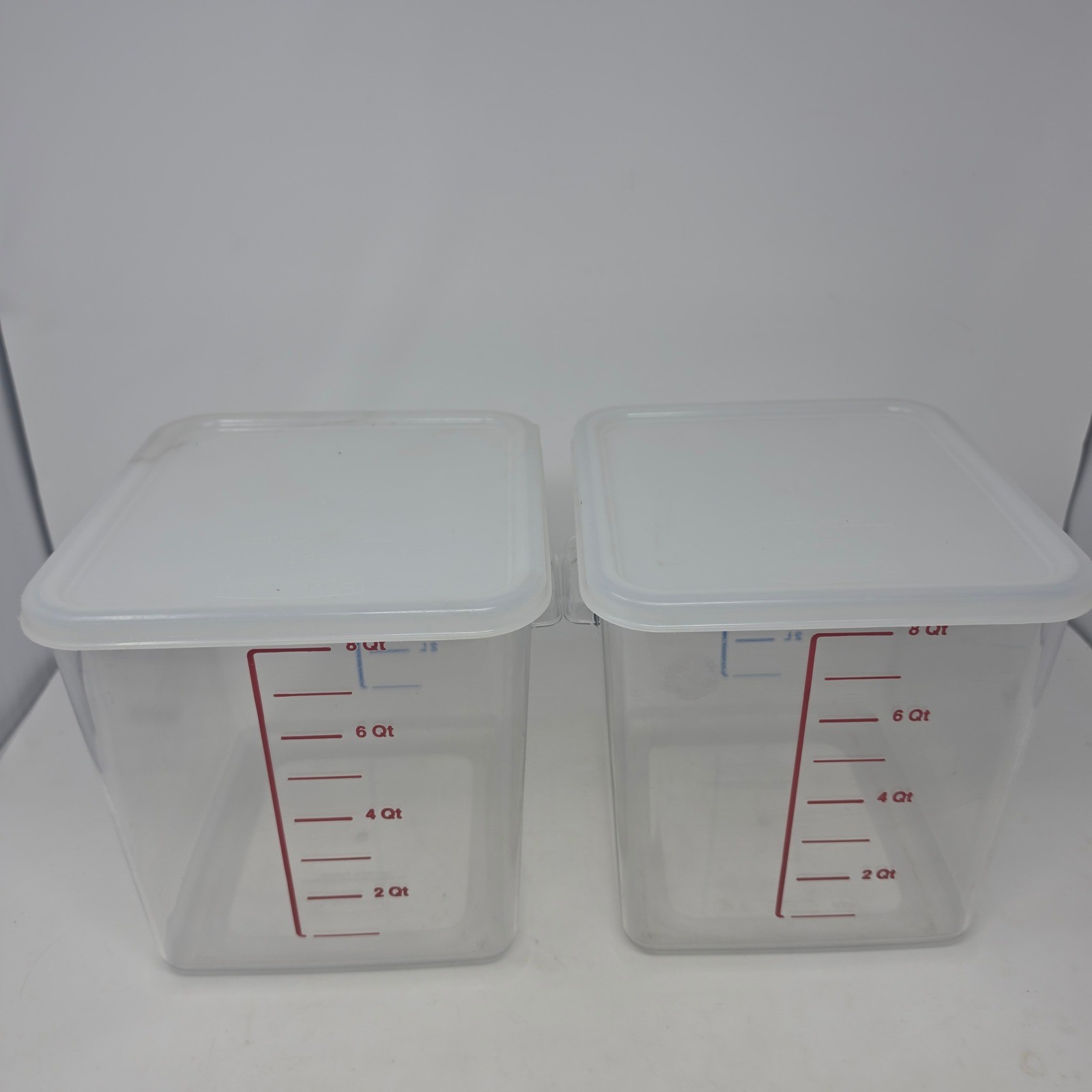 Rubbermaid Commercial 8Qt Square Food Storage Containers with Lids Set of 2Clear