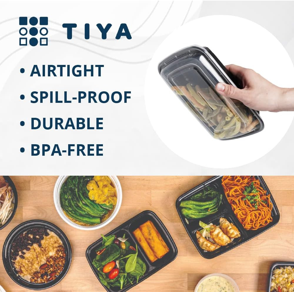TIYA 32 Oz Food Containers – 150 Pack, Leak-Proof, BPA-Free, Reusable