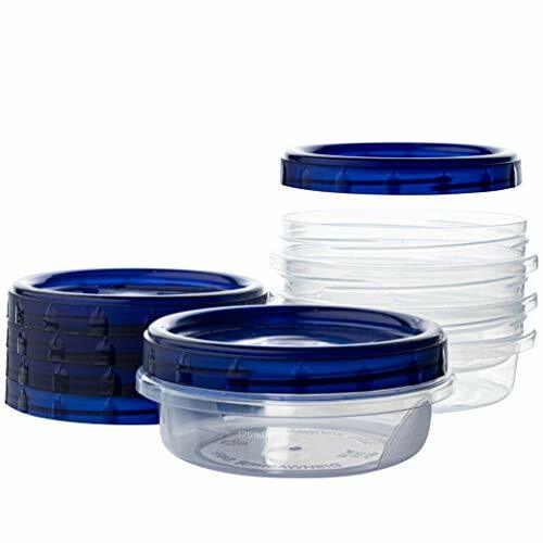 8 Oz 4 Pack Twist Top Deli Containers Clear Bottom With Blue Top Twist On Lids
