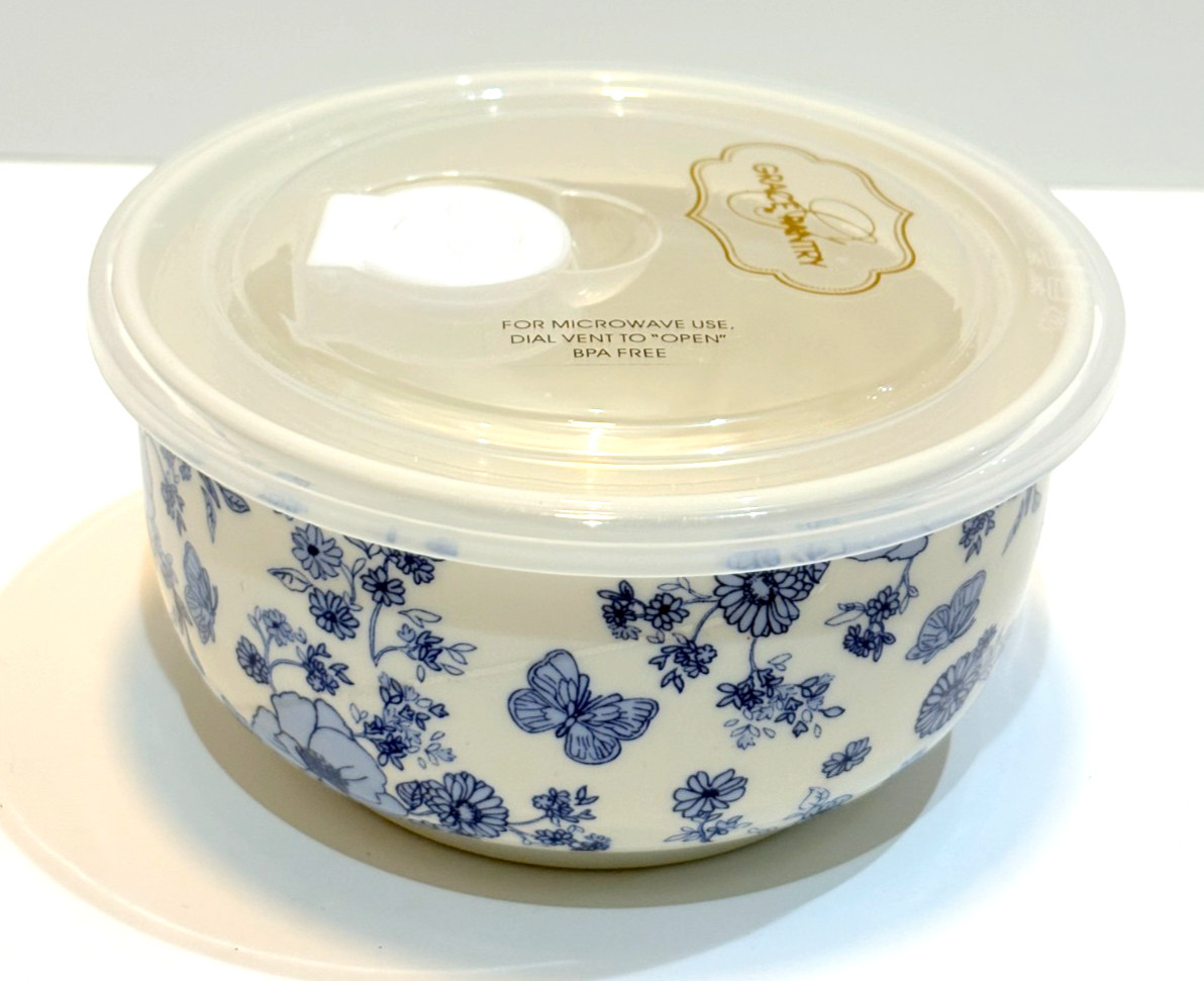 Grace Pantry ‘KATIE’ Microwave Bowl- Food Storage Container w/ Vented Lid 5″ NEW