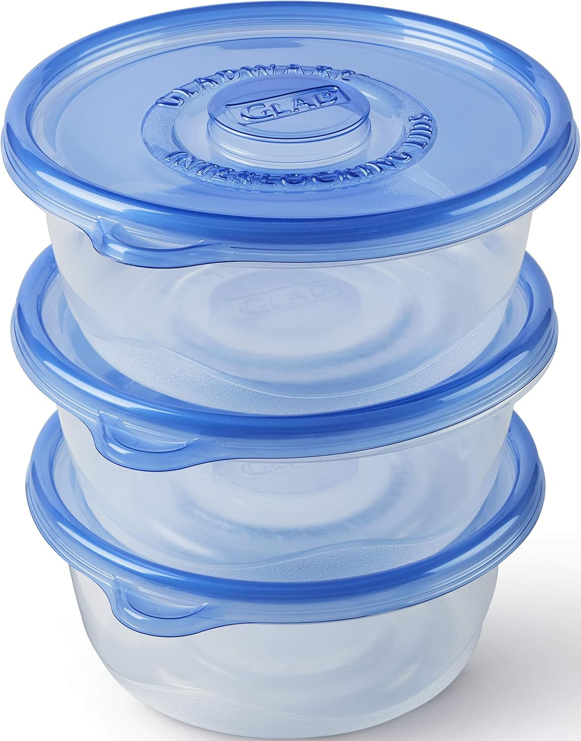 Glad Gladware Big Bowl Food Storage Containers with Lids, Large round No BPA Pla