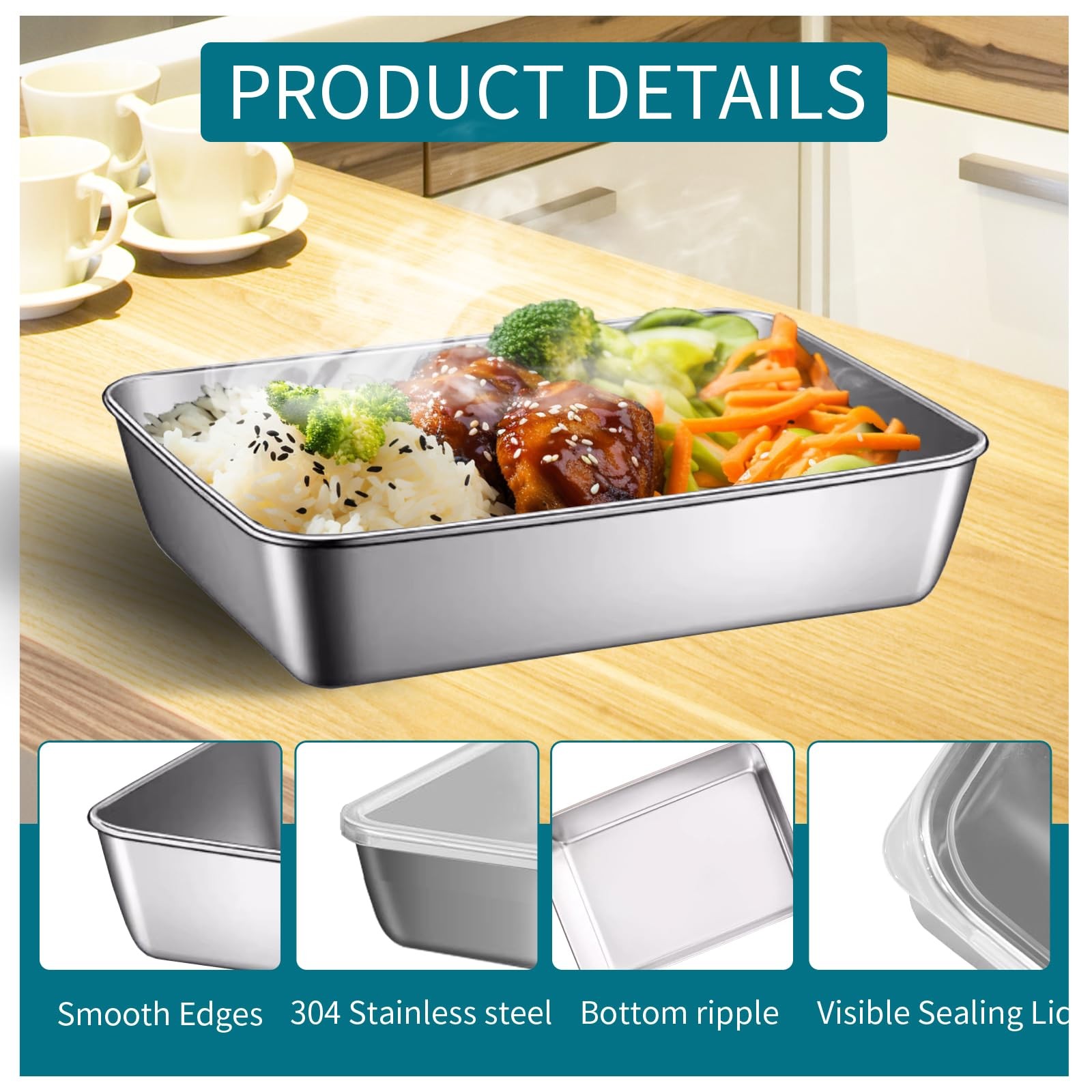 GIUOIDUO stainless steelFood Storage Containers setsstorage box with lidfreez…
