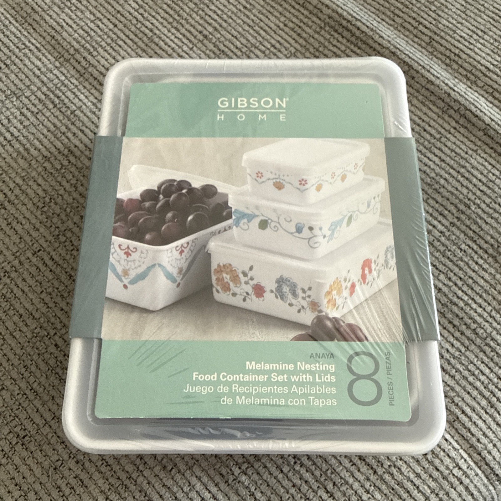 Gibson Home 8 Piece Anaya Rectangular Nesting Food Storage Set