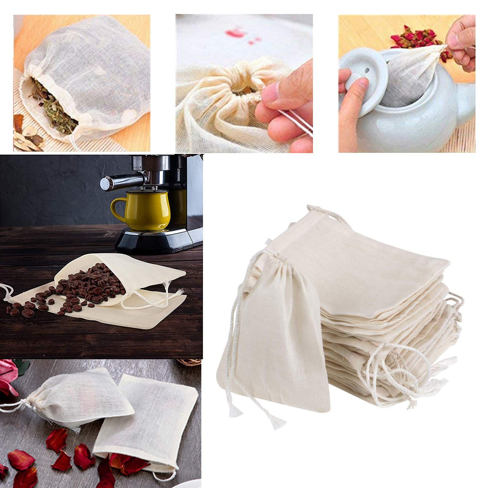 ICEYLI 30 Pcs 4 x 6 Inches Natural Unbleached Cotton 4 x 6 Inches,