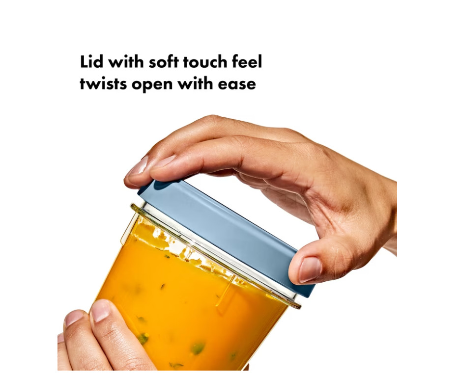 OXO Twist & Stack 12-Piece Lunch Prep Container Set, Ocean Blue, 128 oz, Pack:6