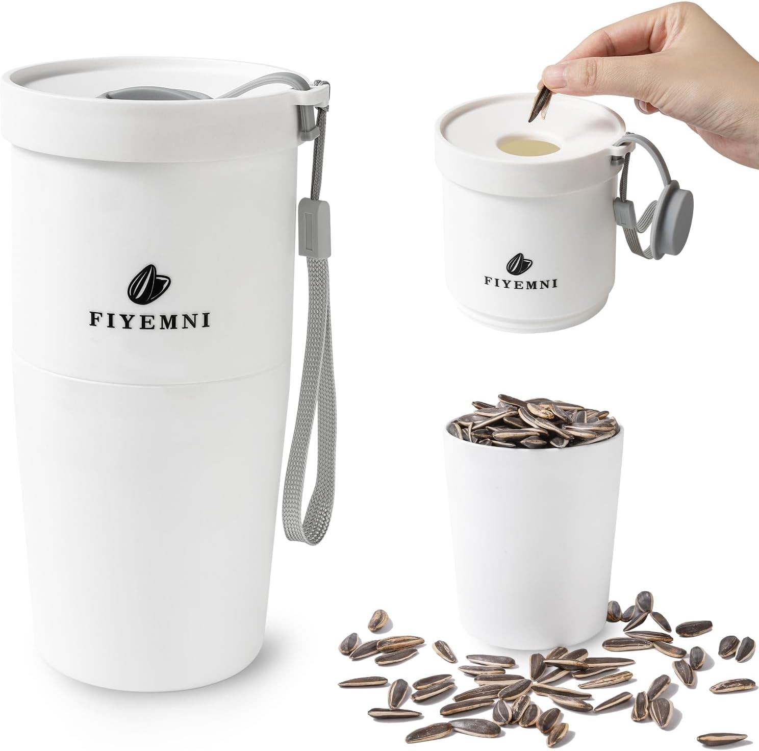 Portable Sunflower Seed Cup W/ Seed Organizer & Shell Storage Seed Snack Spit