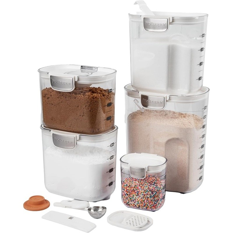 Airtight Food Storage Containers Set Baking Ingredients W/ Accessories New