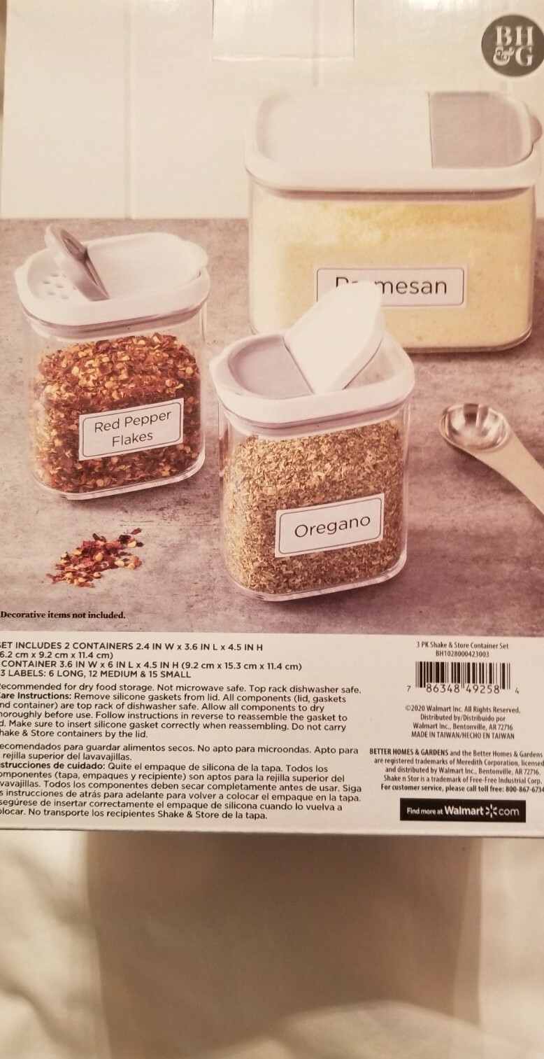 Better Homes And Gardens 3 Piece Plastic Canister Set NEW
