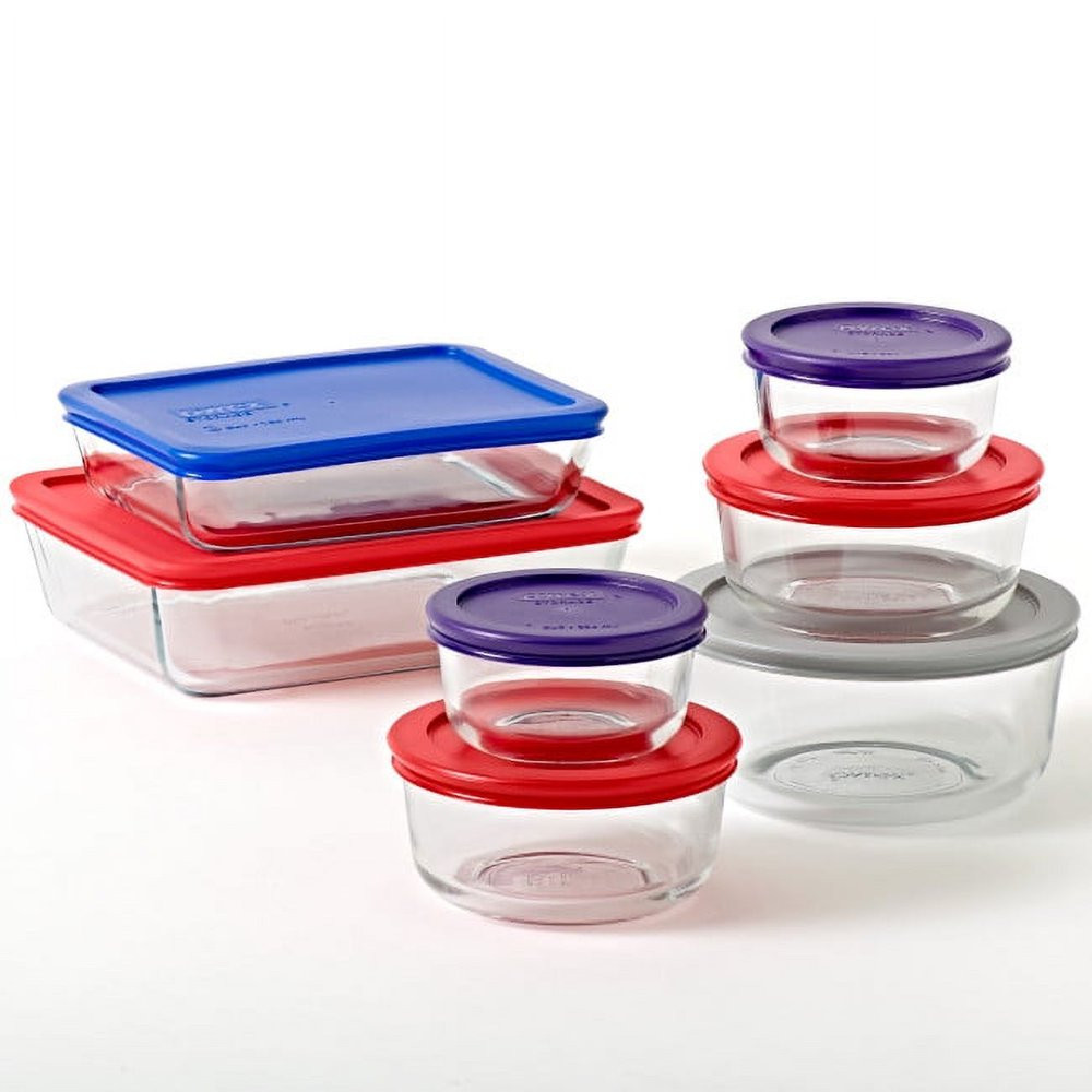 Glass Food Storage Container Set with Lids, 14 Piece