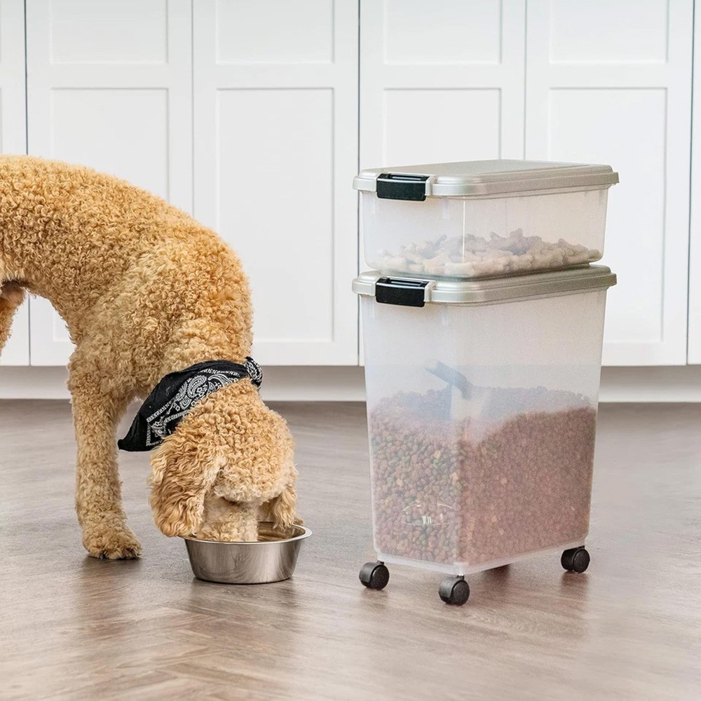 Airtight Pet Food Storage Container Combo with Scoop Removable Wheels, 33QT+12QT