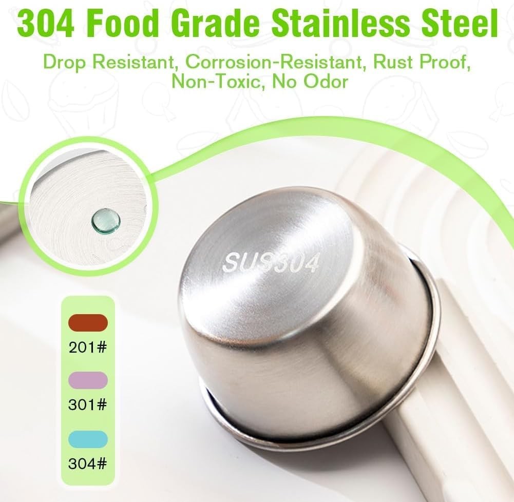 6-Pack Salad Dressing Containers, 1.6 oz Stainless Steel Condiment Containers