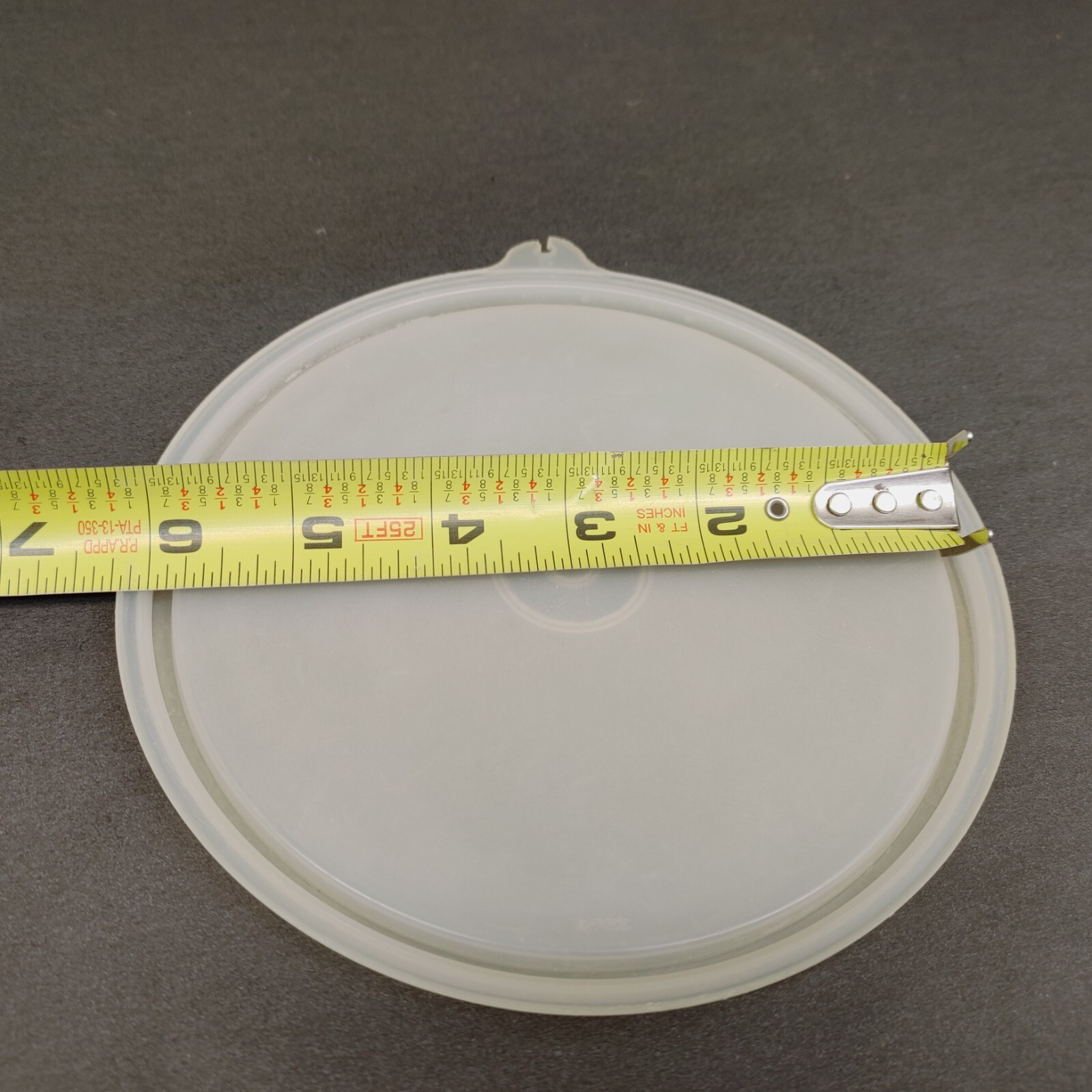 Tupperware 227-41 Replacement Lid Clear Sheer Round 6″ Interior C Tab