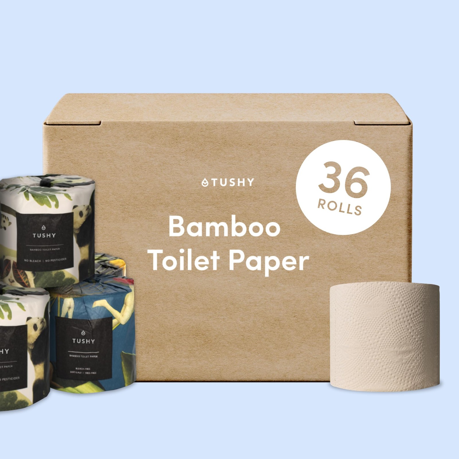 Tushy Premium Bamboo Toilet Paper 3 Ply 300 Sheets Per – 36 Pack