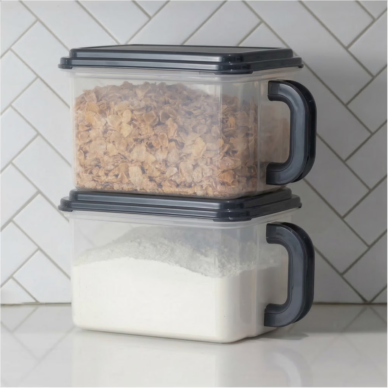 Pantry Storage Canister 21 Cup Clear Cereal Container Dry Food Bin Pour Spout