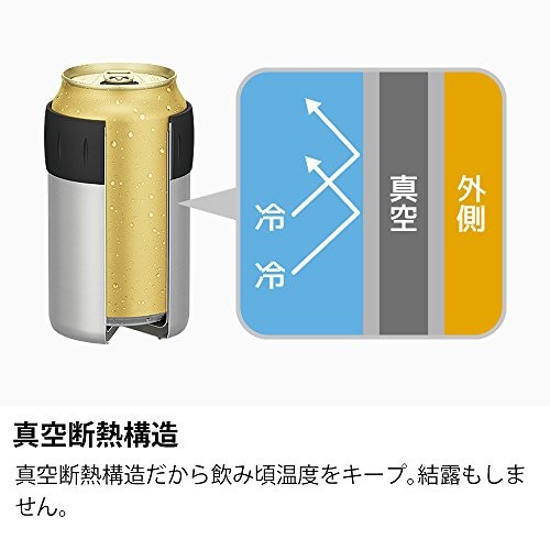 Thermos JCB-352 SL Insulated Can Holder for 11.8 fl oz (350 ml) Cans Silver