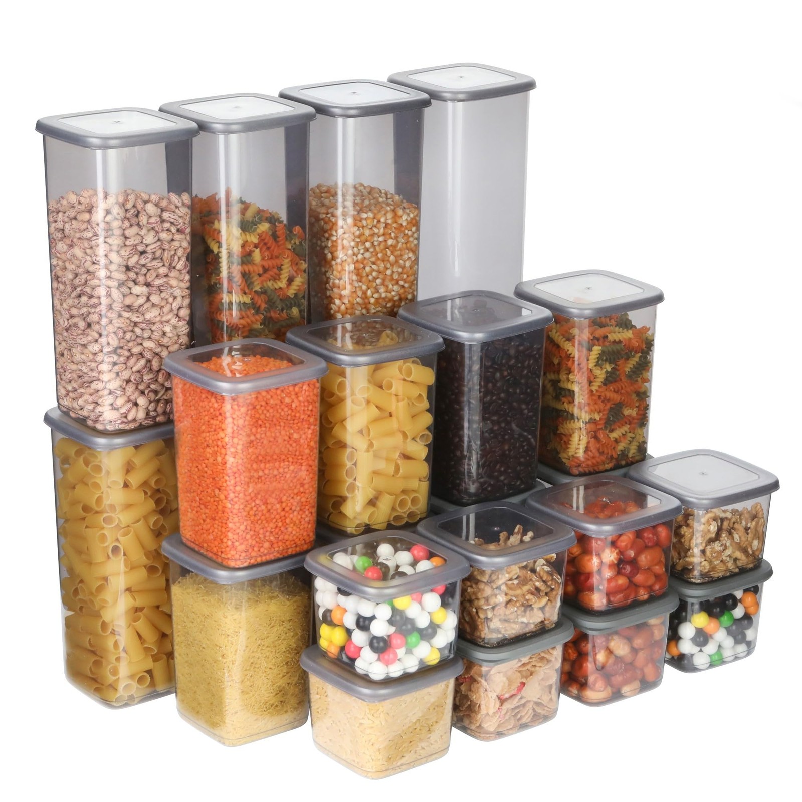 Storage Jars with Lid, Airtight, Set of 24 Storage Containers, BPA-, Storage …