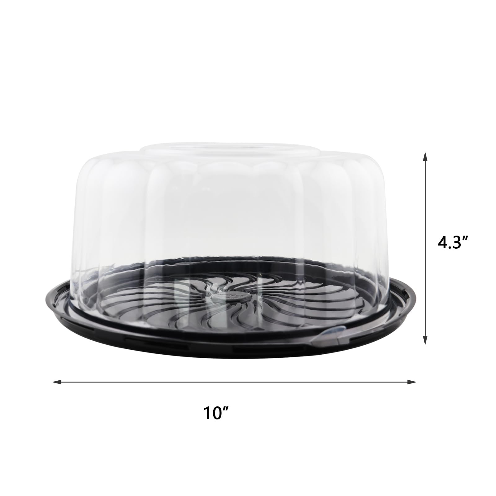 5Pcs 10Inch Disposable Plastic Cake Container with Dome Lids Clear Cupcake Ho…