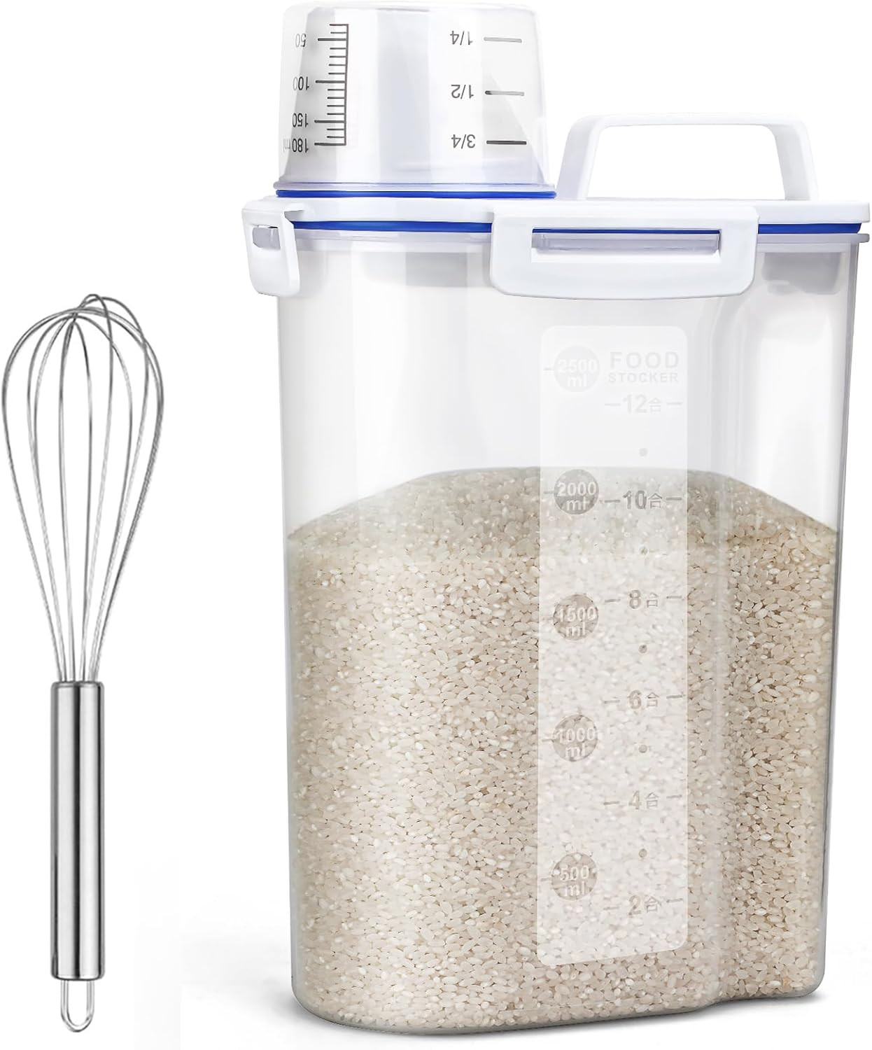 Uppetly Rice Airtight Dry Food Storage Containers, BPA Free Plastic Sealed Holde